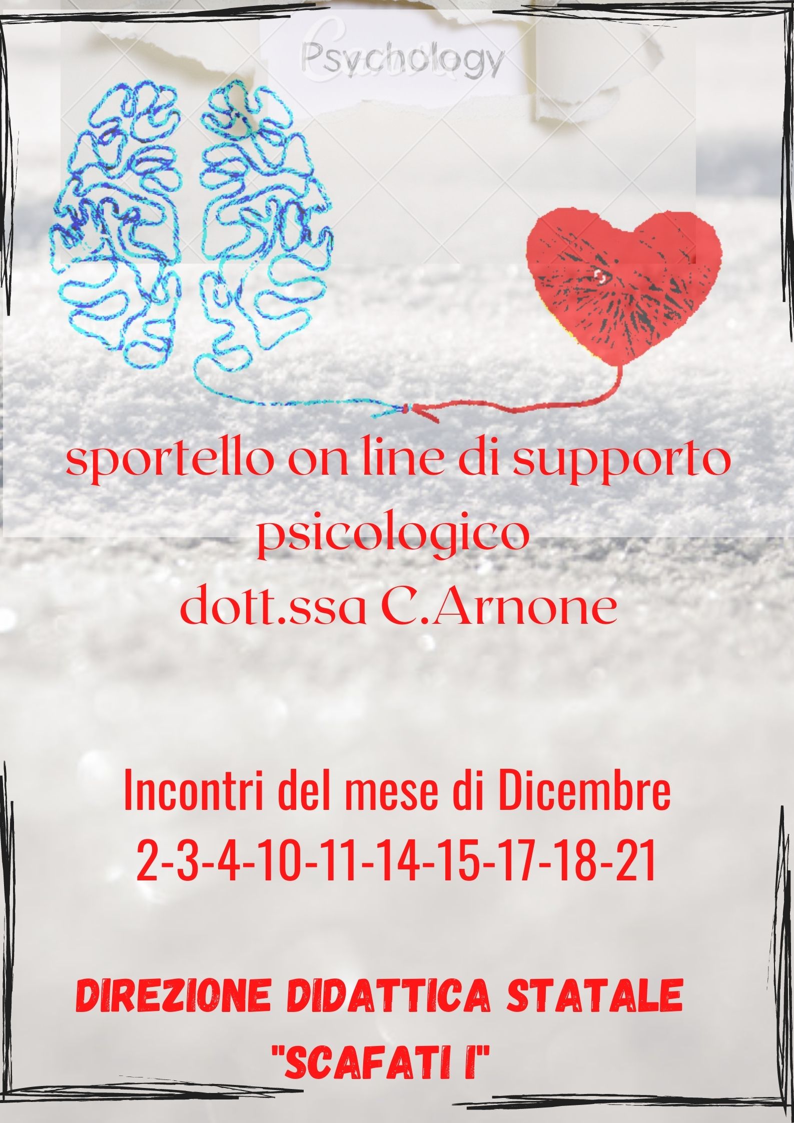 attivazione sportello di supporto psicologico